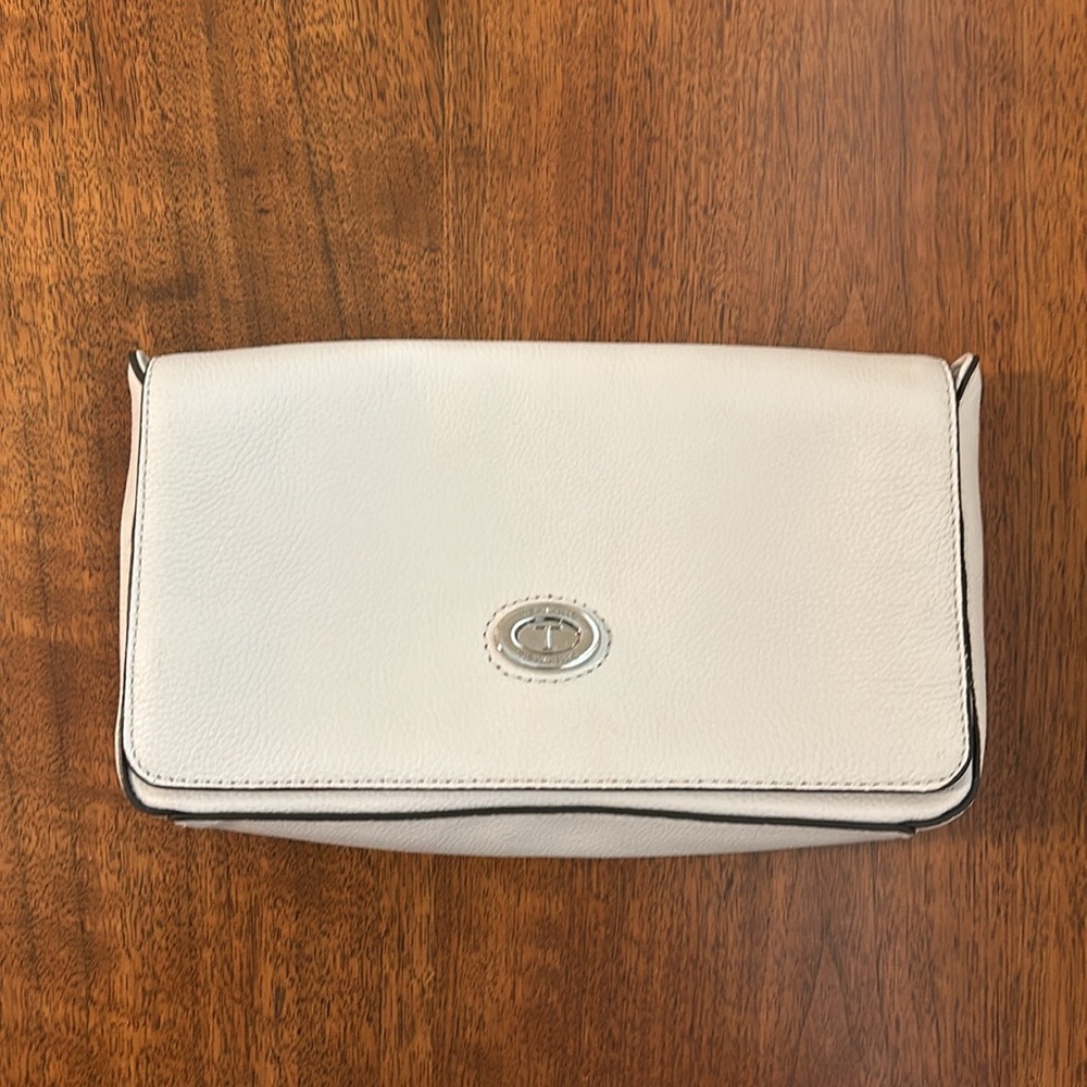Tignanello White Leather Clutch Wristlet